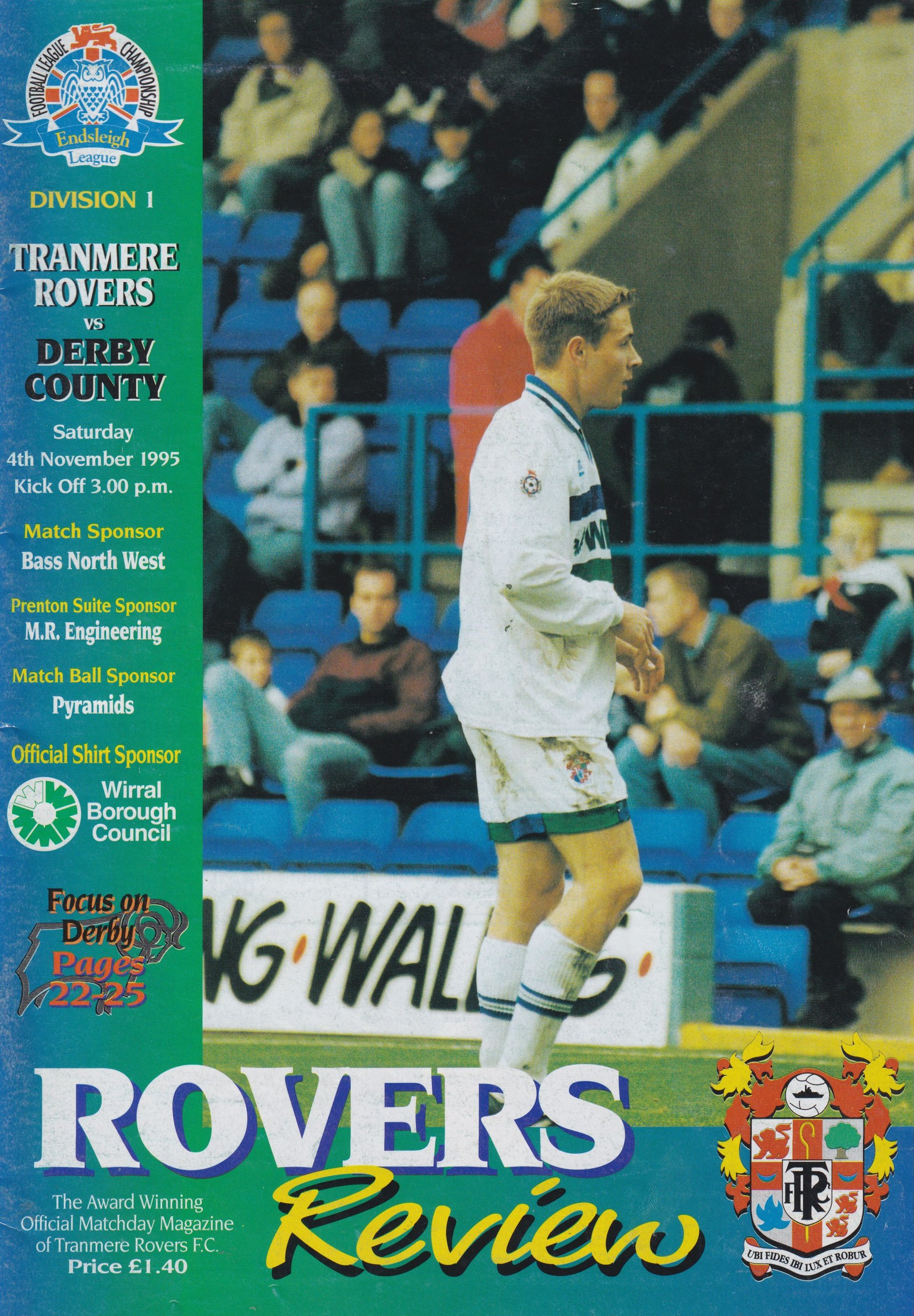 Tranmere Rovers v Derby County match programme
